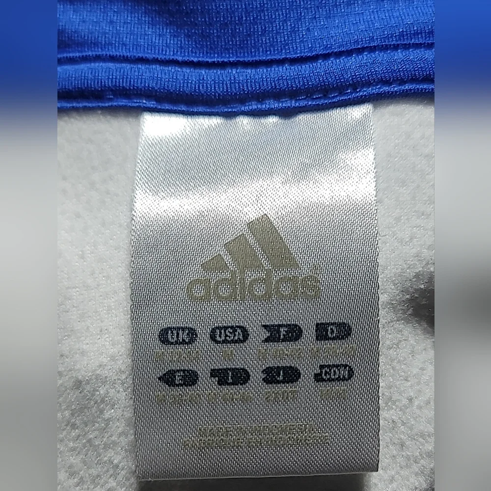 Adidas Women's White‎ Hoodie with Blue Stripes